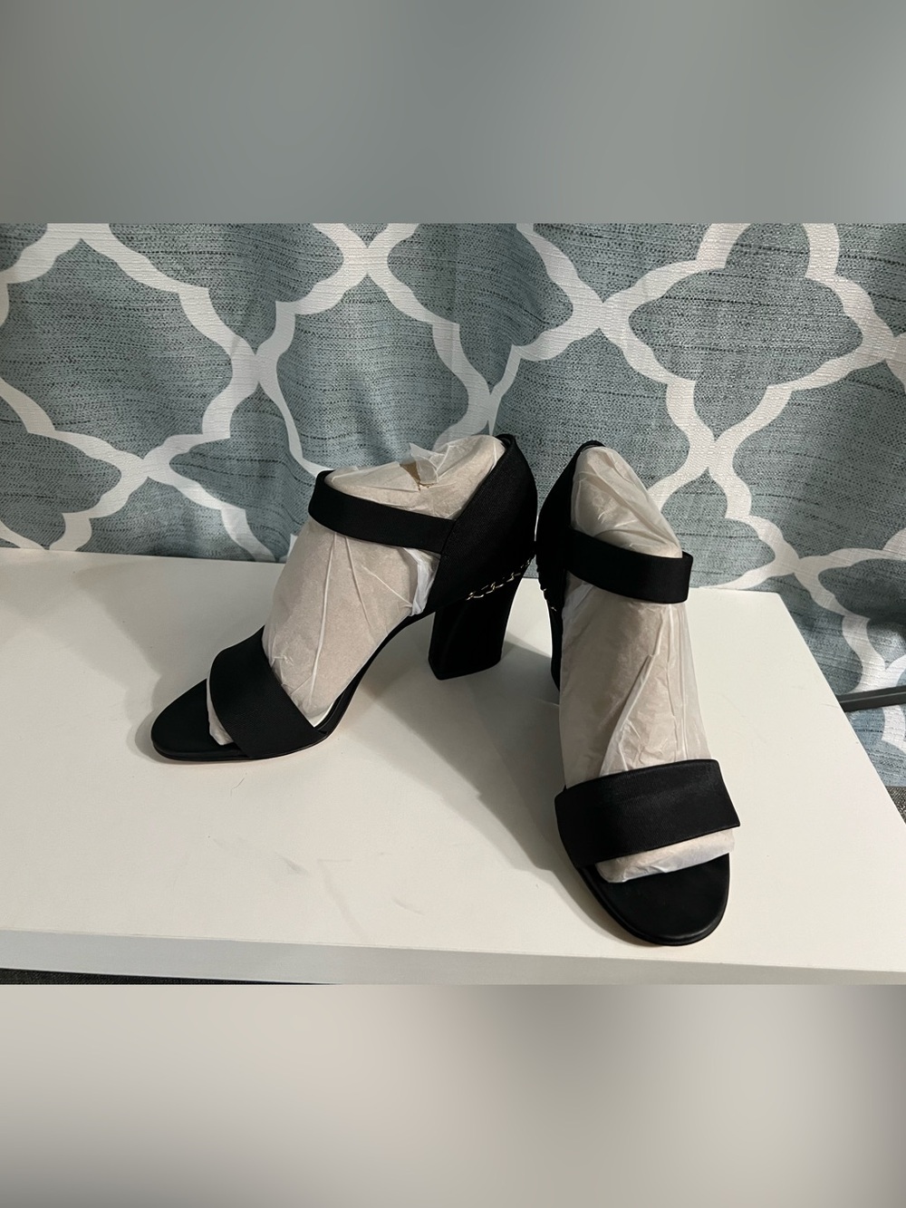 Franco Sarto Black Open-Toe Block Heel Sandals